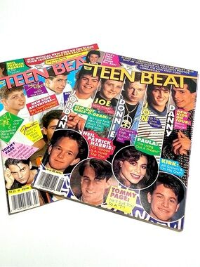 2 Vintage Teen Beat Magazines July 1990 & August 1990 NKOTB, Paula Abdul